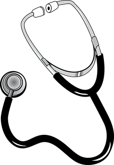 Stethoscope Vector Art Black Background PNG