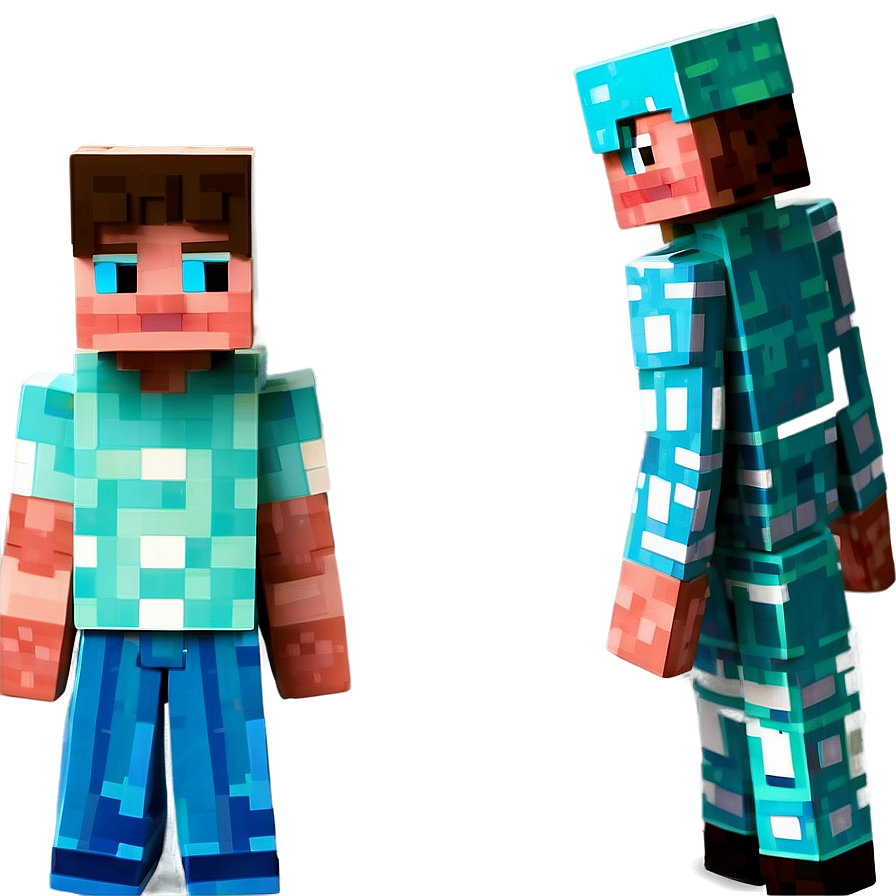 Download Steve And Villager Minecraft Png 05242024 | Wallpapers.com