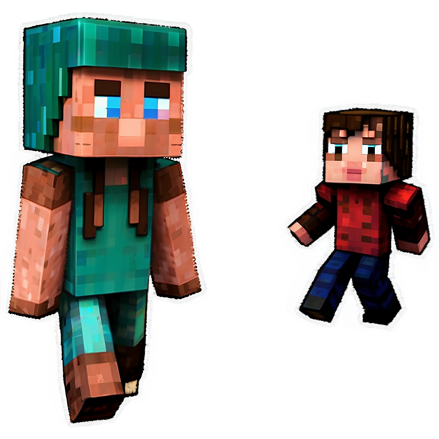 Download Steve And Villager Minecraft Png 05242024 | Wallpapers.com