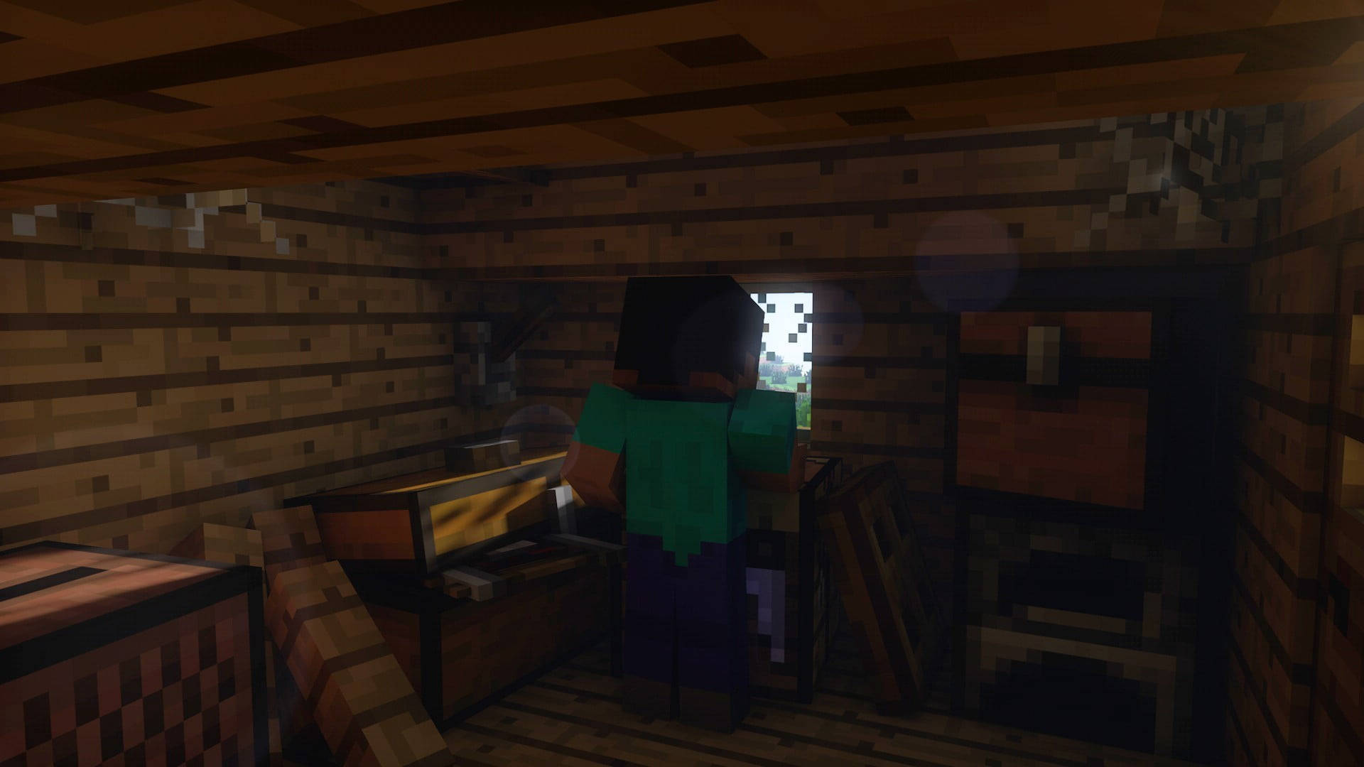 Steve In Dark Room Cool Minecraft