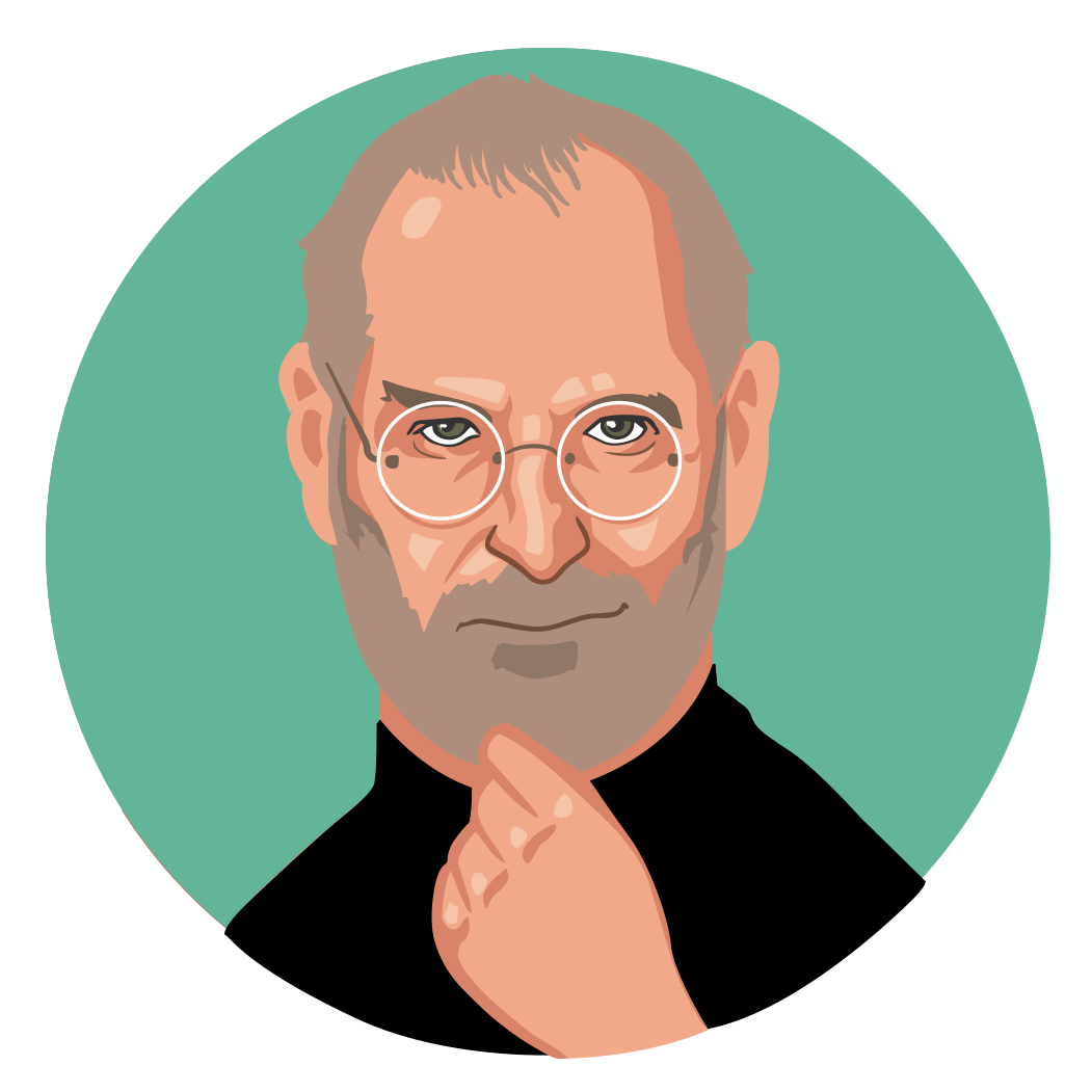 Steve Jobs Iconic Pose Illustration PNG