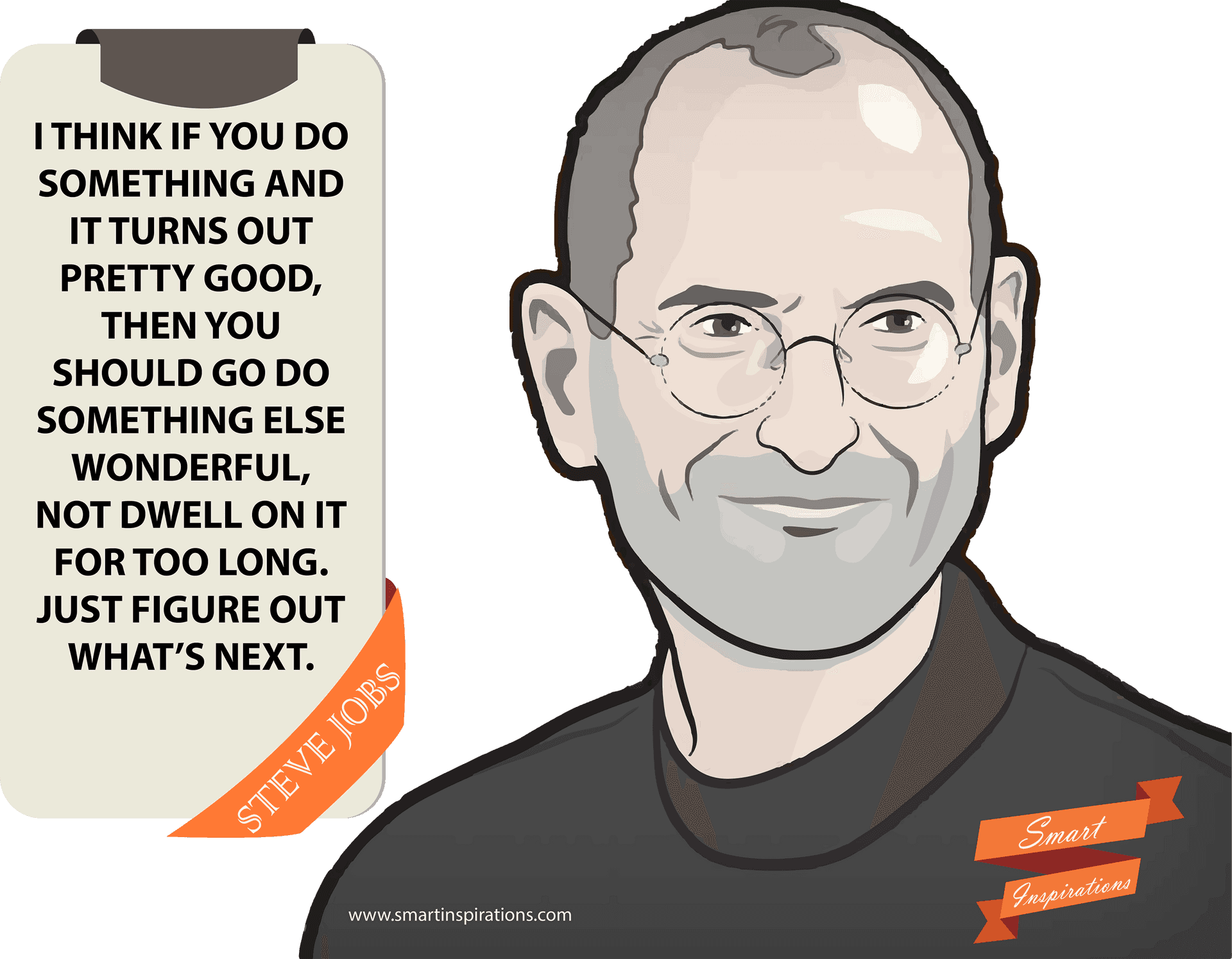 Steve Jobs Inspirational Quote Illustration PNG