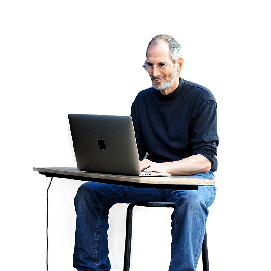 Steve Jobs With Macbook Png Jth56 PNG