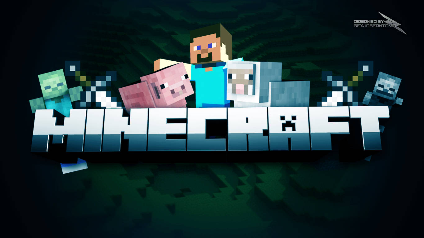 Steve Minecraft Text Logo Wallpaper
