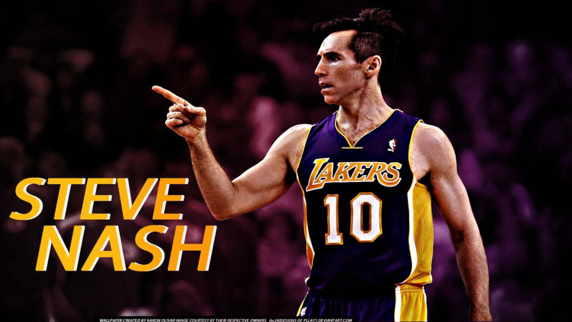 Steve Nash in Action for the Los Angeles Lakers Wallpaper