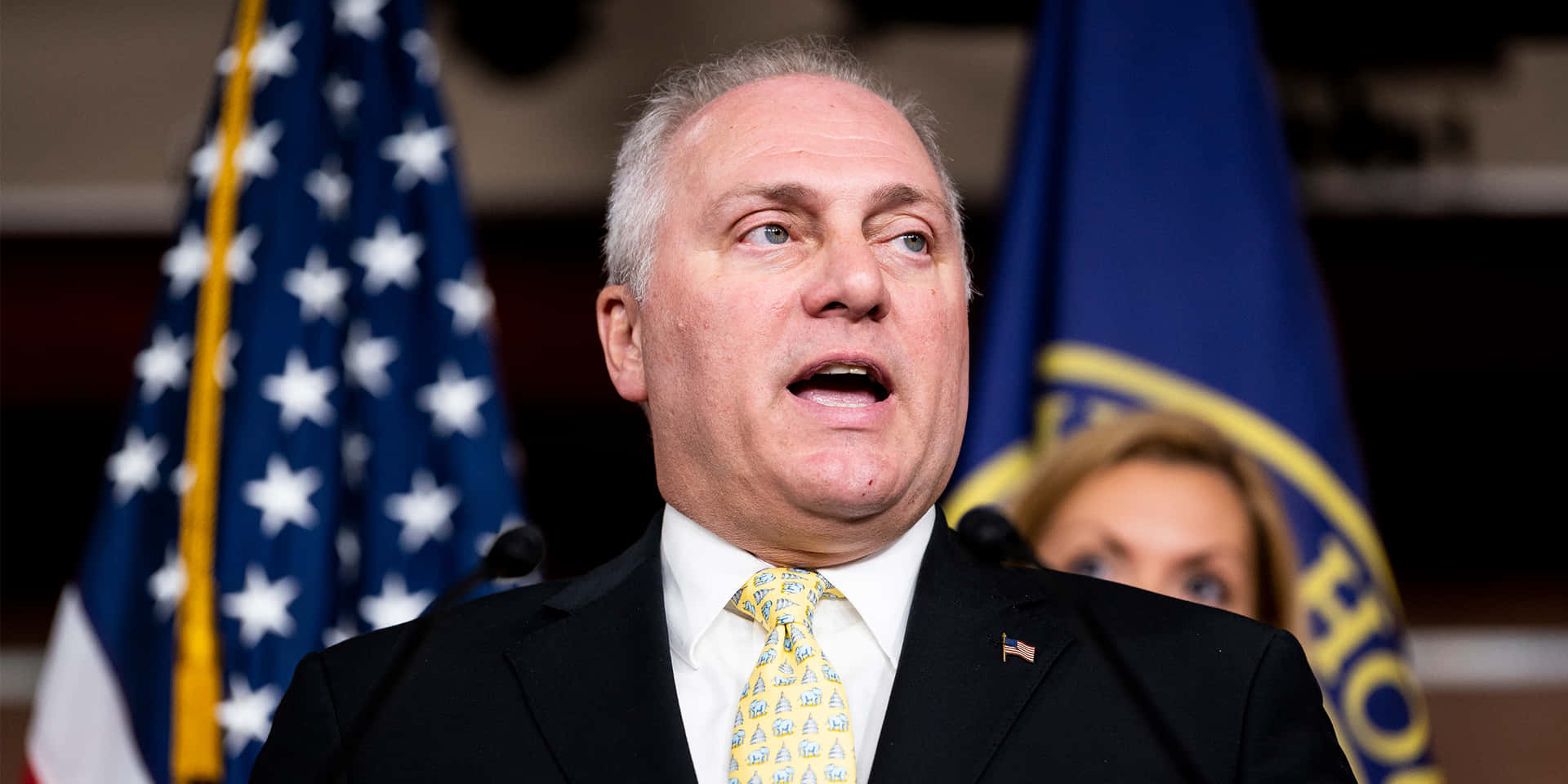 Steve Scalise With Flag Pin Background
