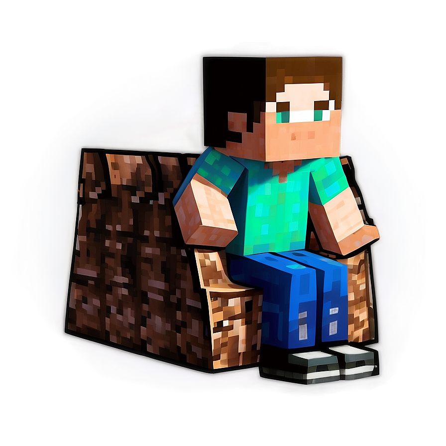 Steve Sitting Minecraft Png Rrk84 PNG