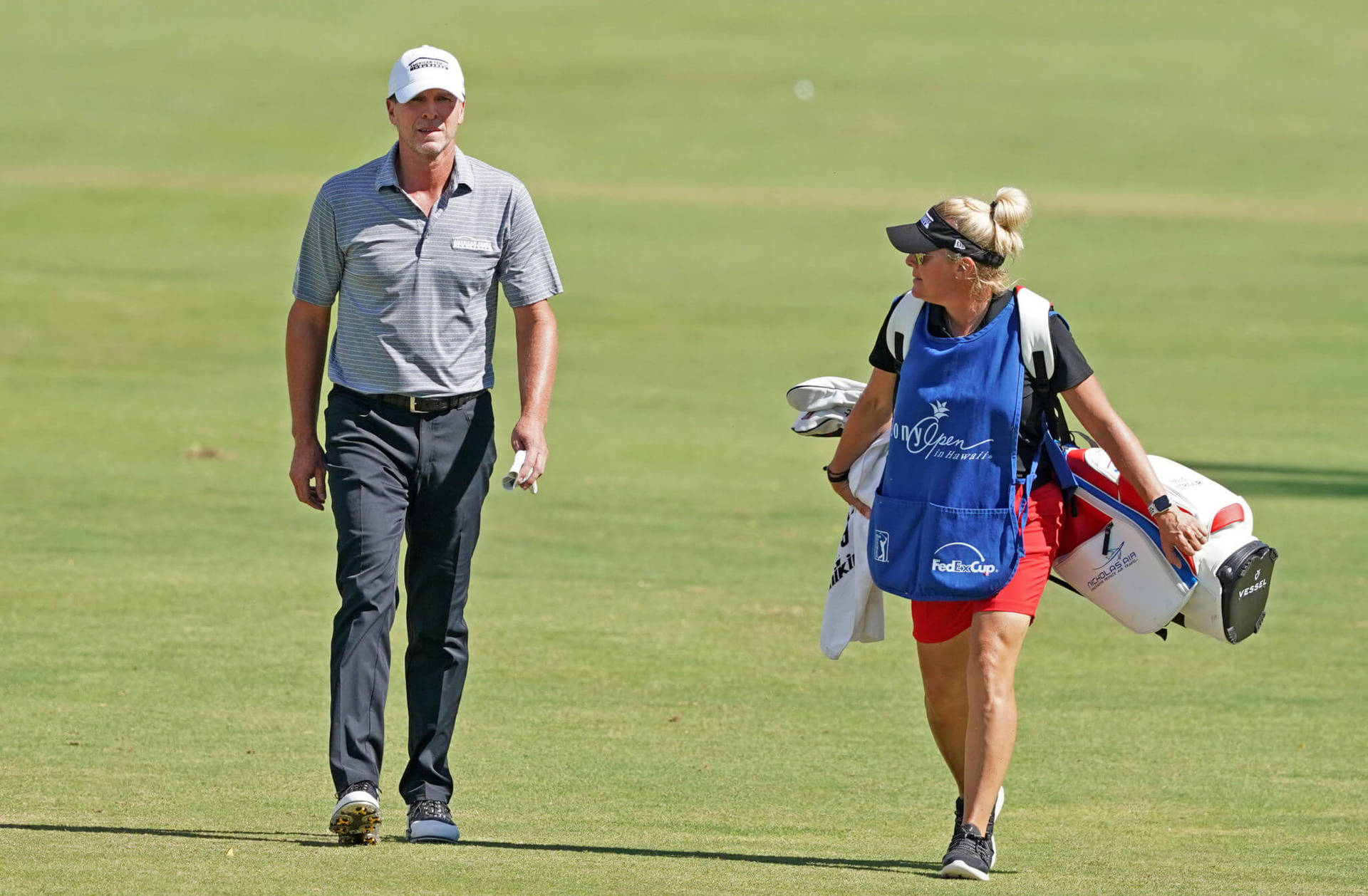 Steve Stricker med kone på golfbanen Wallpaper