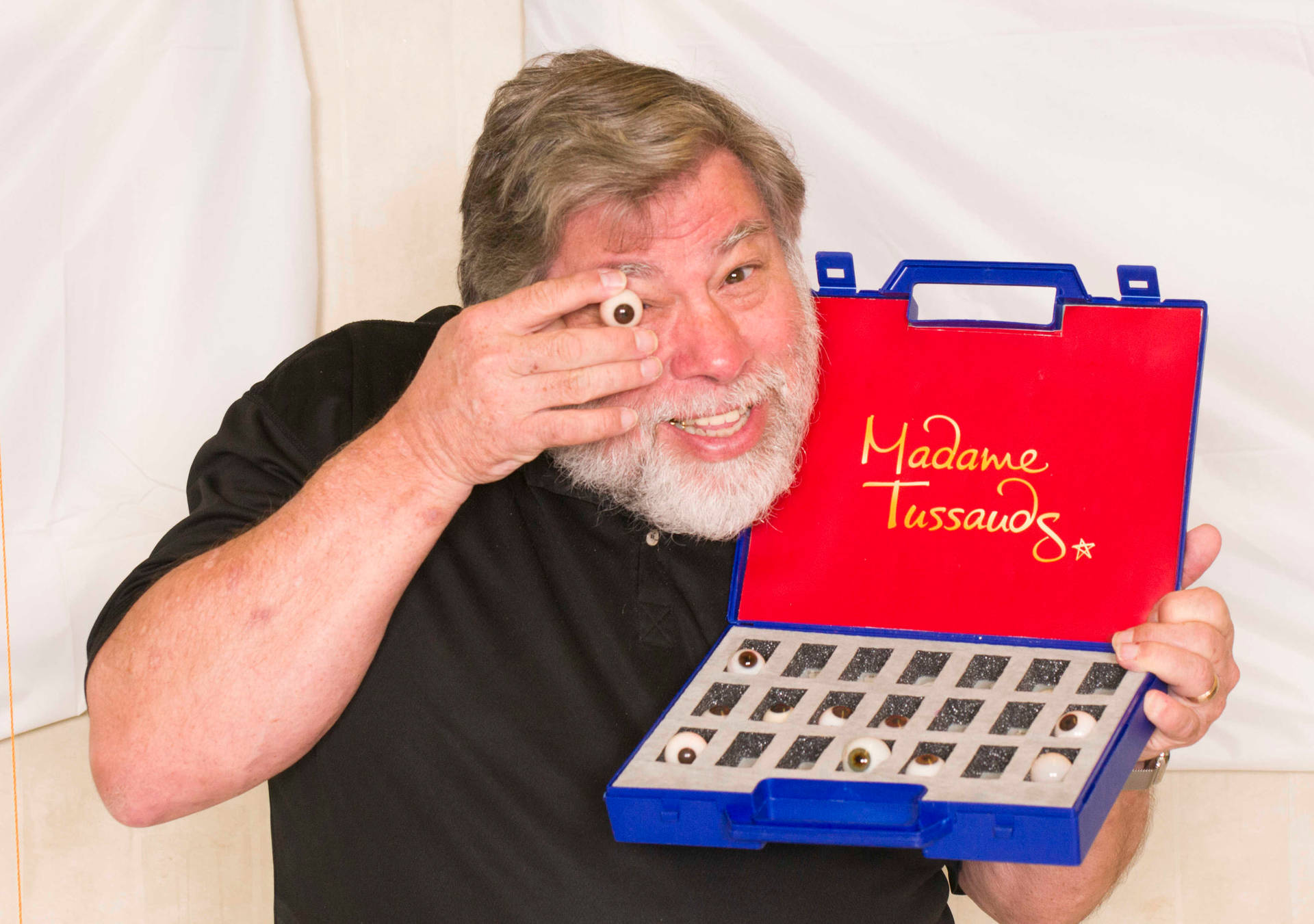 Steve Wozniak Holding Prosthetic Eye Wallpaper