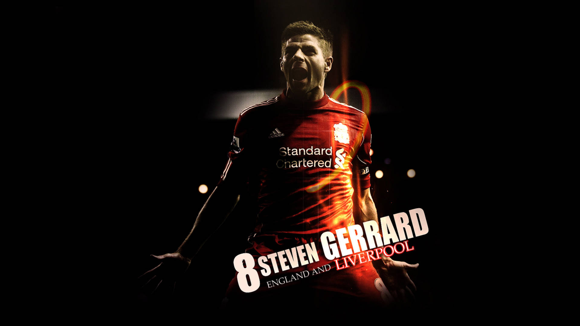 Steven Gerrard England Liverpool Dark Background