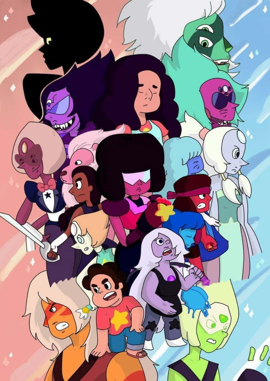 Pink Blue Steven Universe Characters Wallpaper