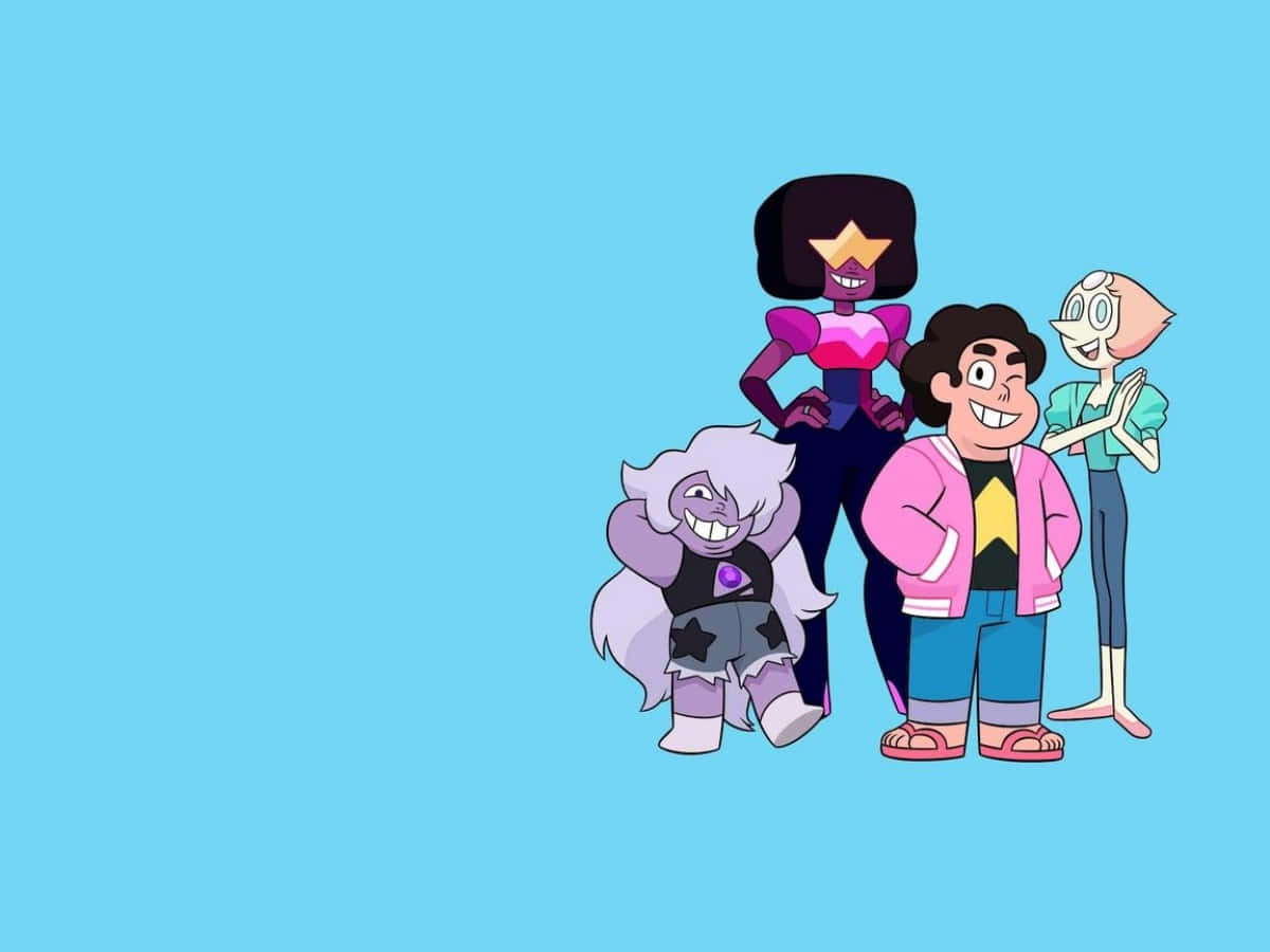 Steven Universe Characters Blue Background Wallpaper