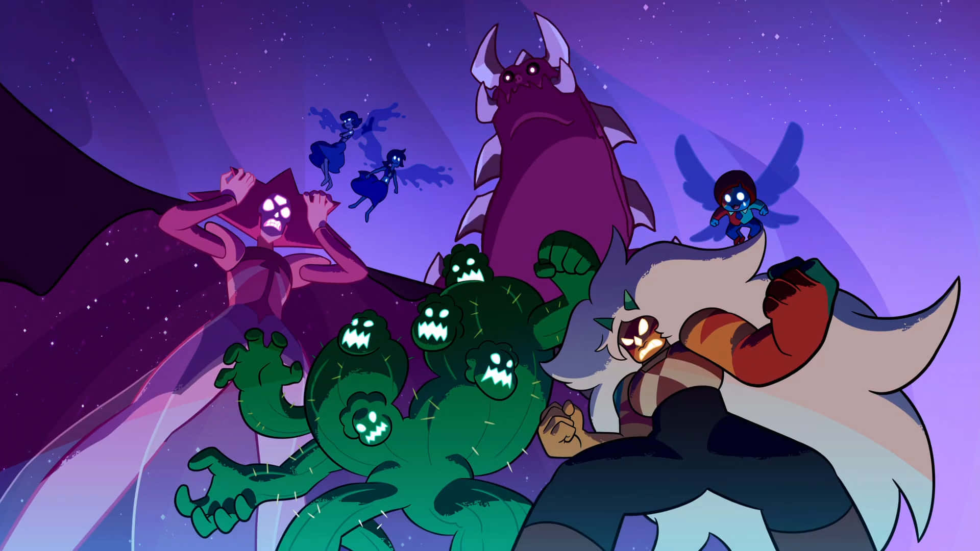 Steven Universe Characters—Pearl, Garnet, Amethyst and Steven Wallpaper