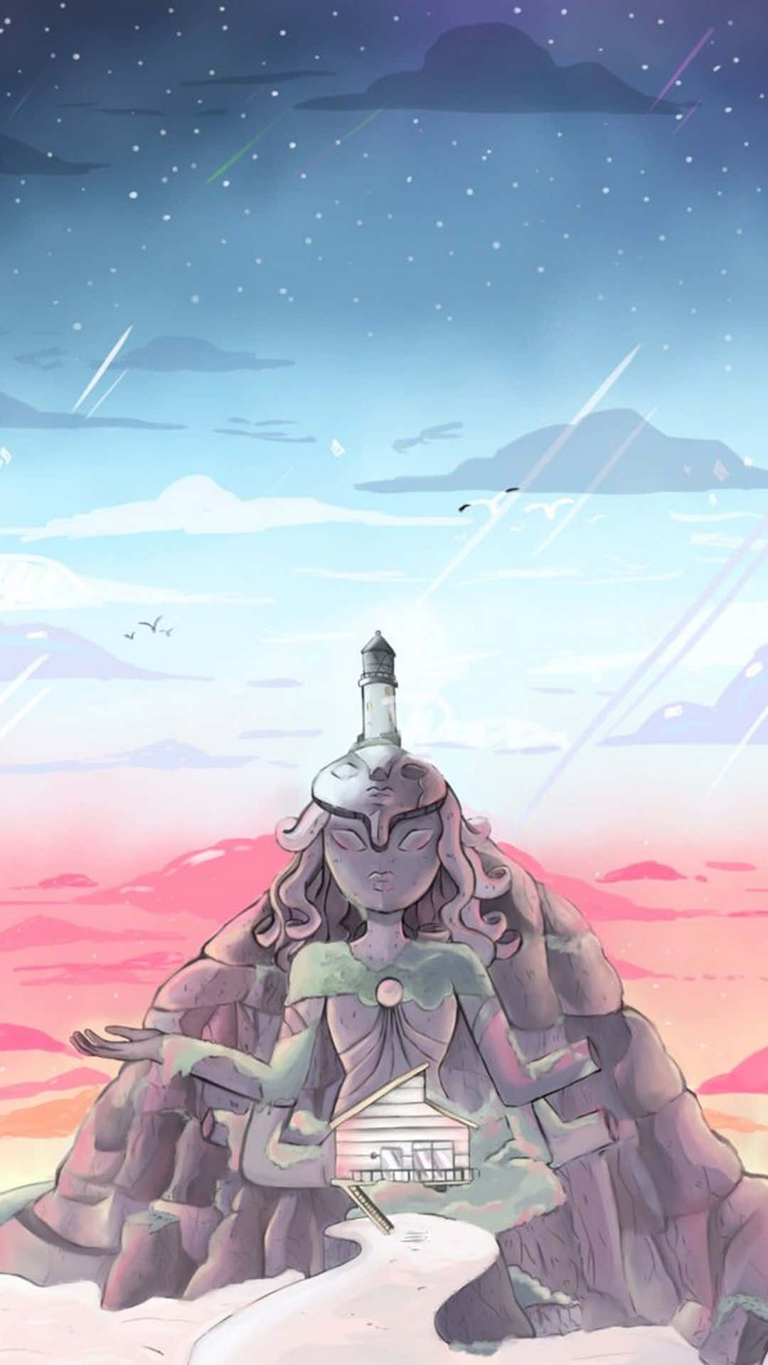 Person using their Steven Universe Phone Wallpaper