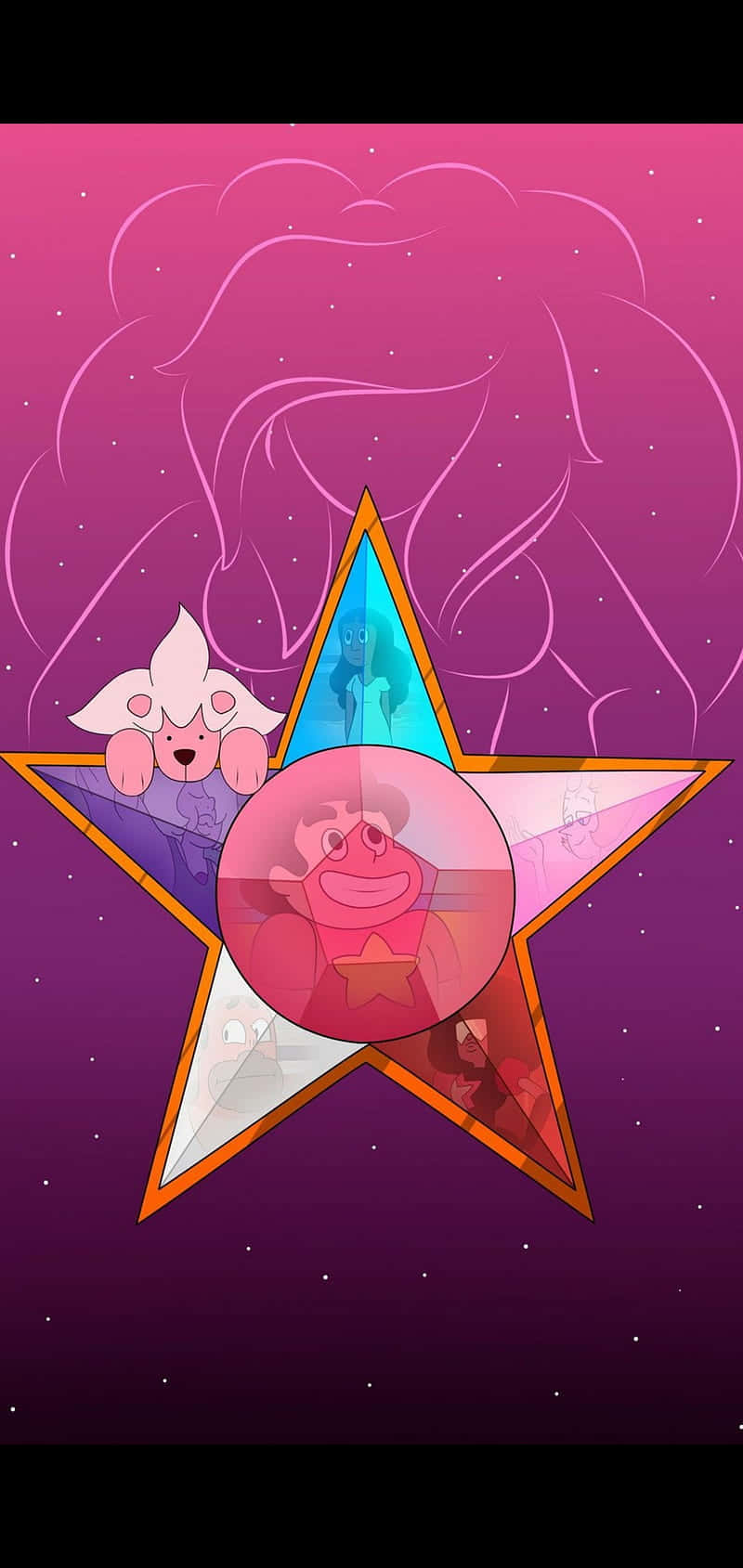 A Pink Star With A Pink Pig Inside Wallpaper