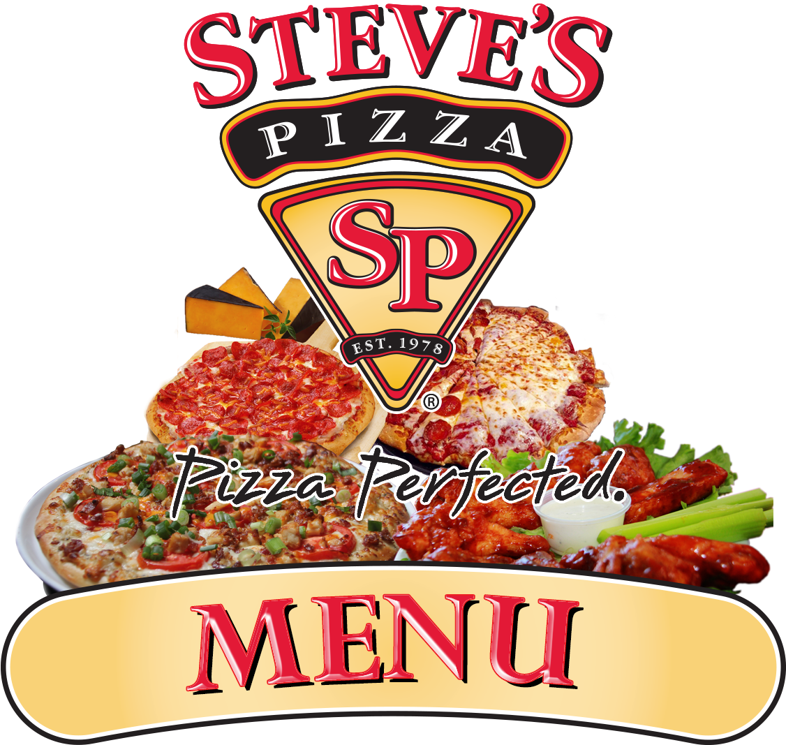 Steves Pizza Menu Sign PNG