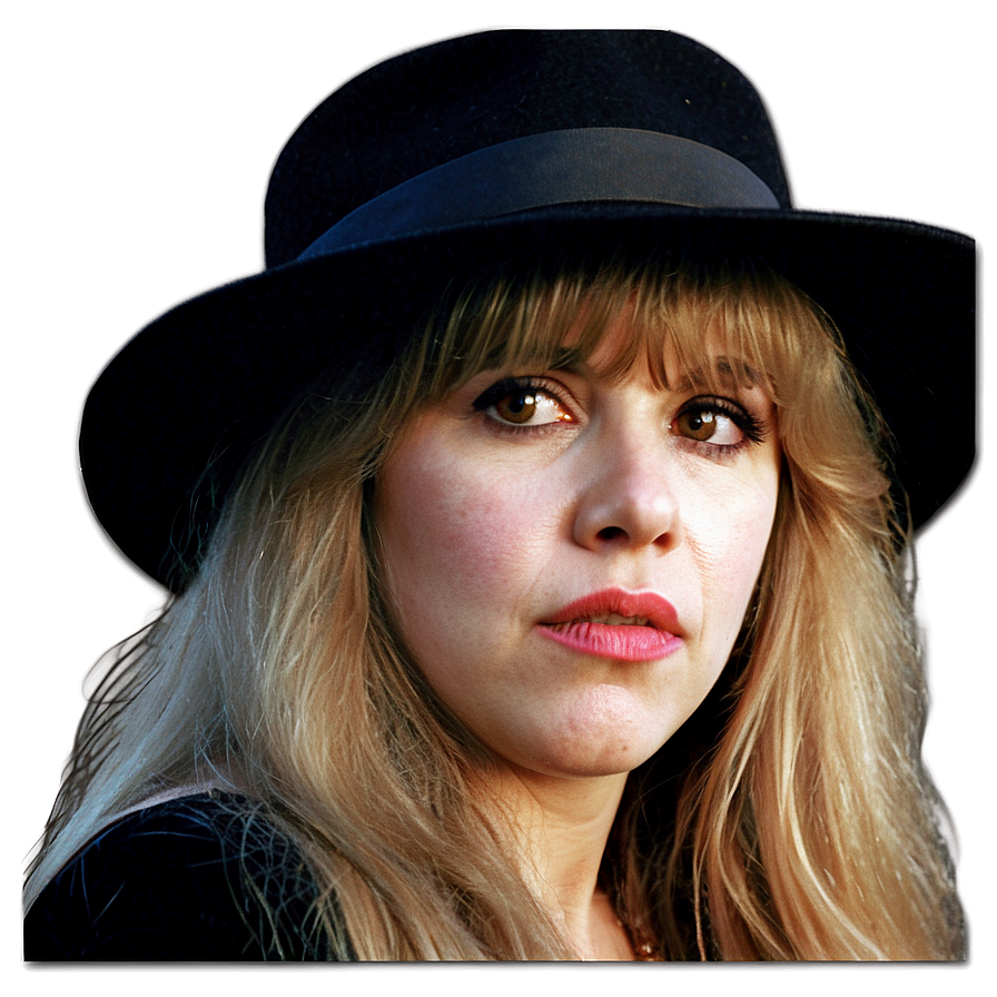 Stevie Nicks In Hat Png 06252024 PNG