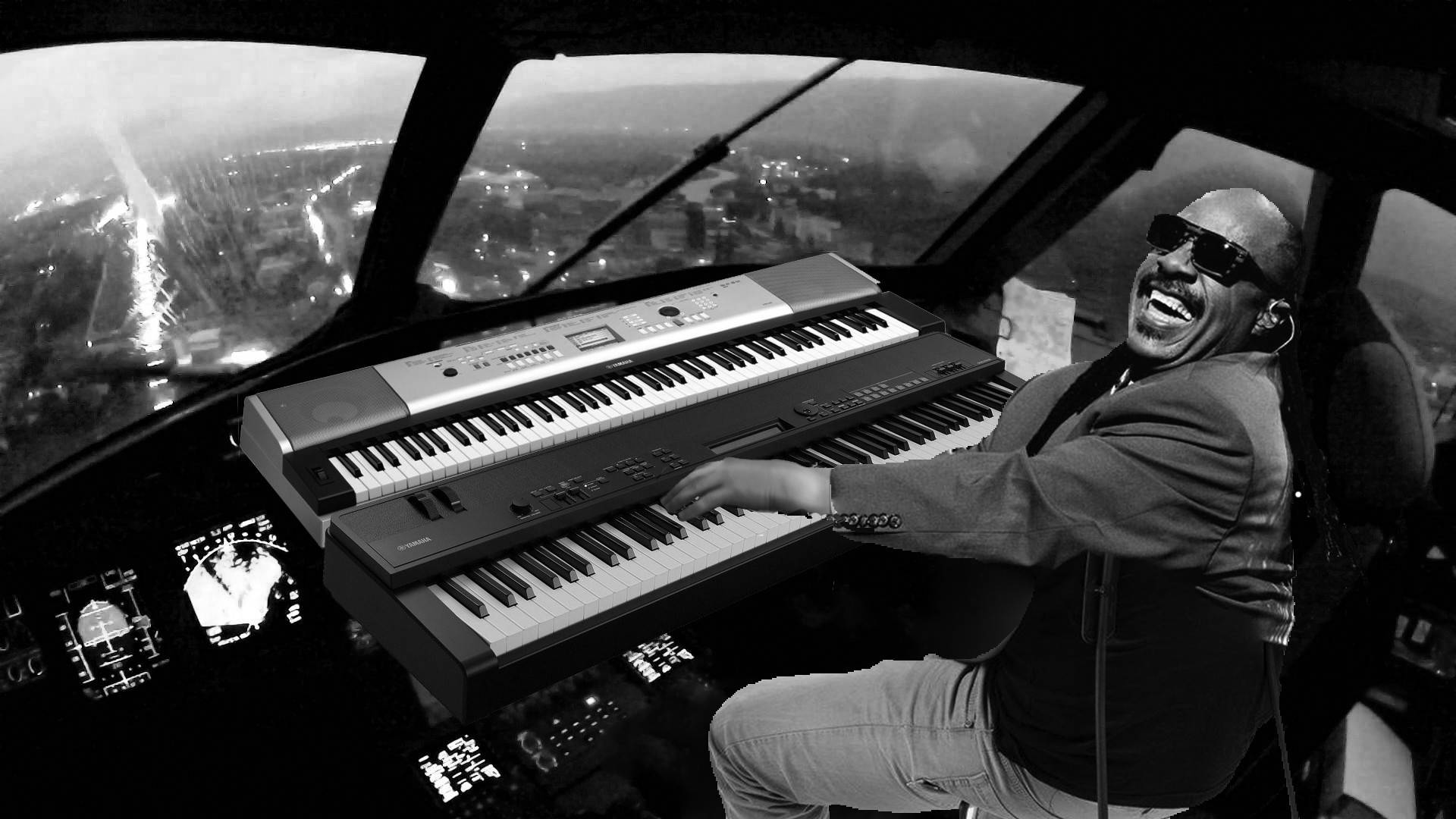 Stevie Wonder In Airplane's Cockpit Wallpaper