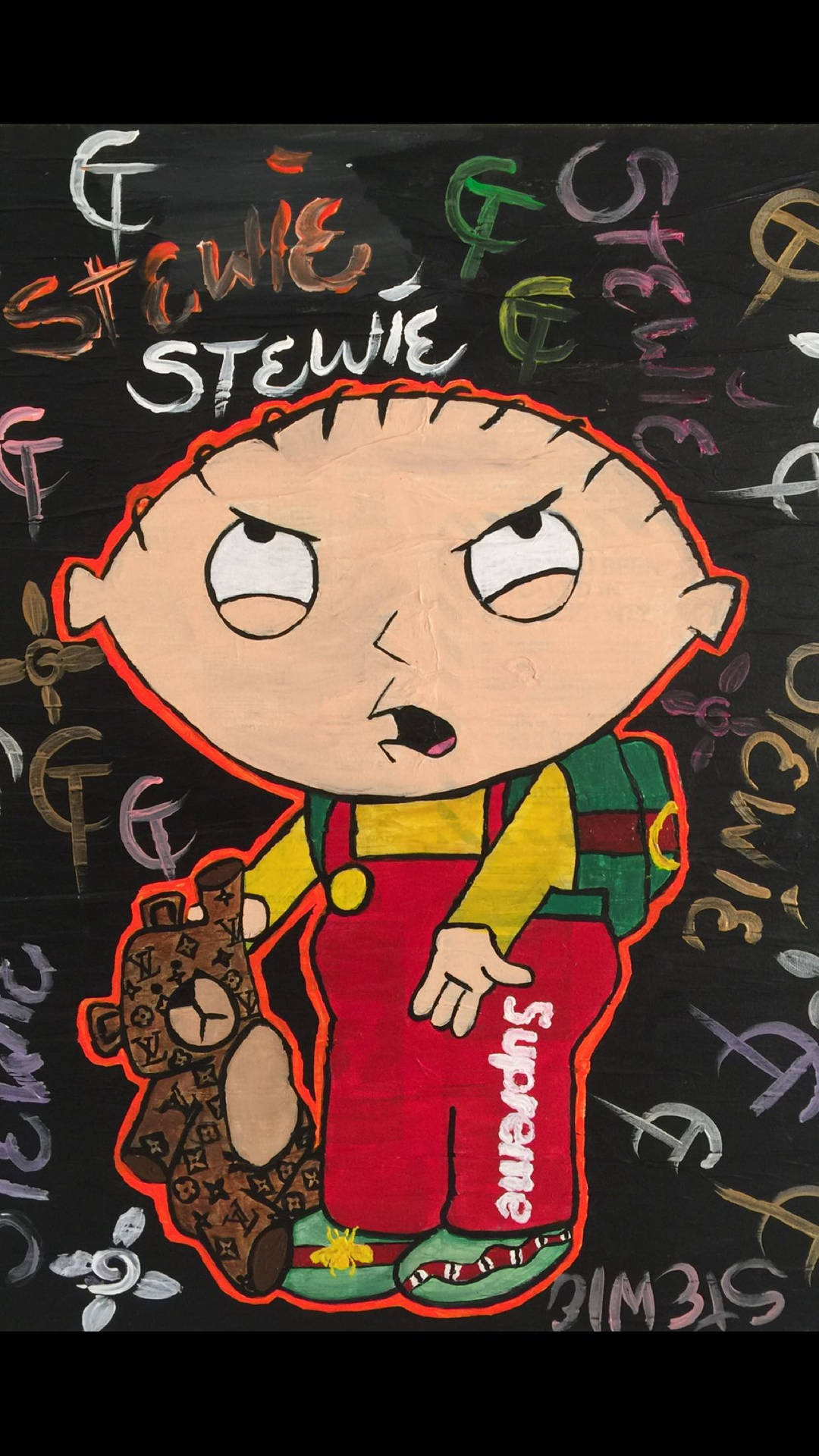 Stewie Griffin Urban Art Wallpaper