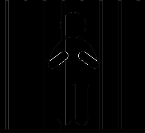 Stick Figure Behind Bars PNG