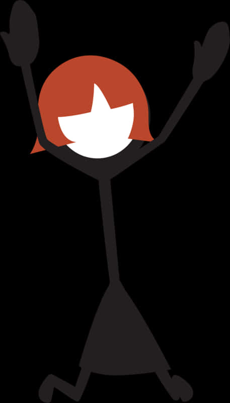 Stick Figure Celebration Silhouette.png PNG
