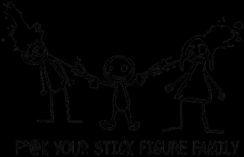 Stick Figure Family Holding Hands PNG