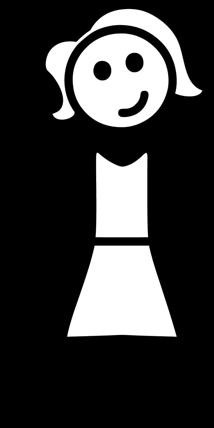Stick Figure Girl Smiling Icon PNG