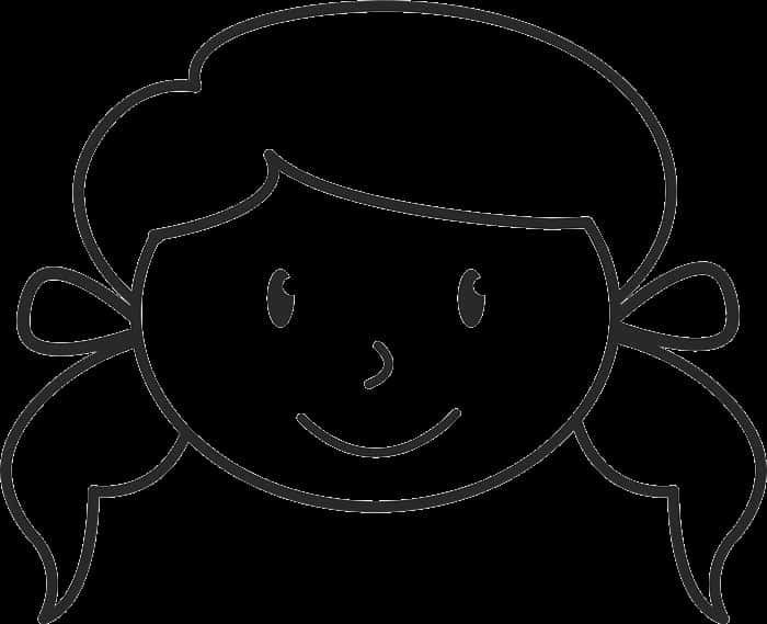 Stick Figure Girl Smiling PNG