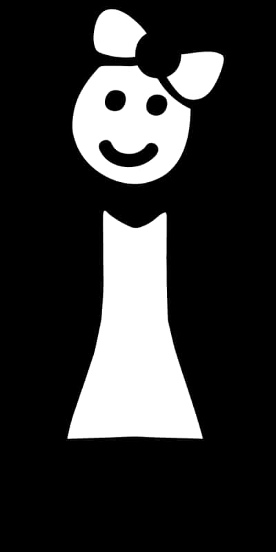 Stick Figure_ Girl_with_ Bow PNG