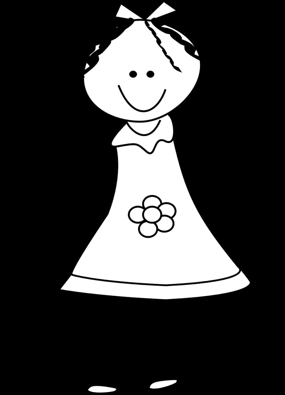 Stick Figure Girlin Dress PNG