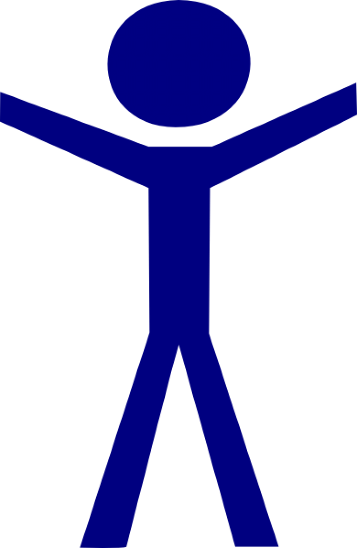 Stick Figure Icon Blue PNG