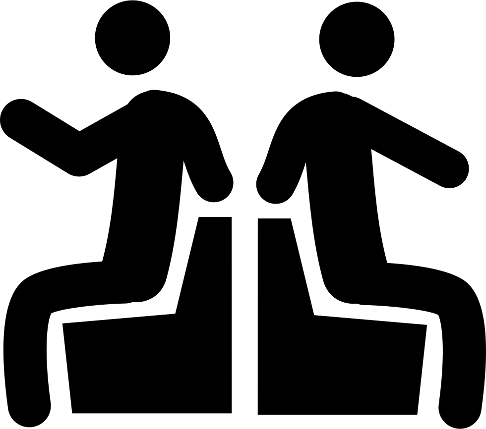 Stick Figure People Seated Side By Side PNG