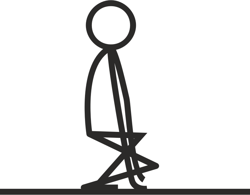 Stick Figure Seated Pose PNG