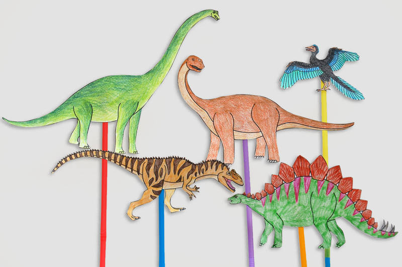Stickpuppet Ästhetik Dino Wallpaper
