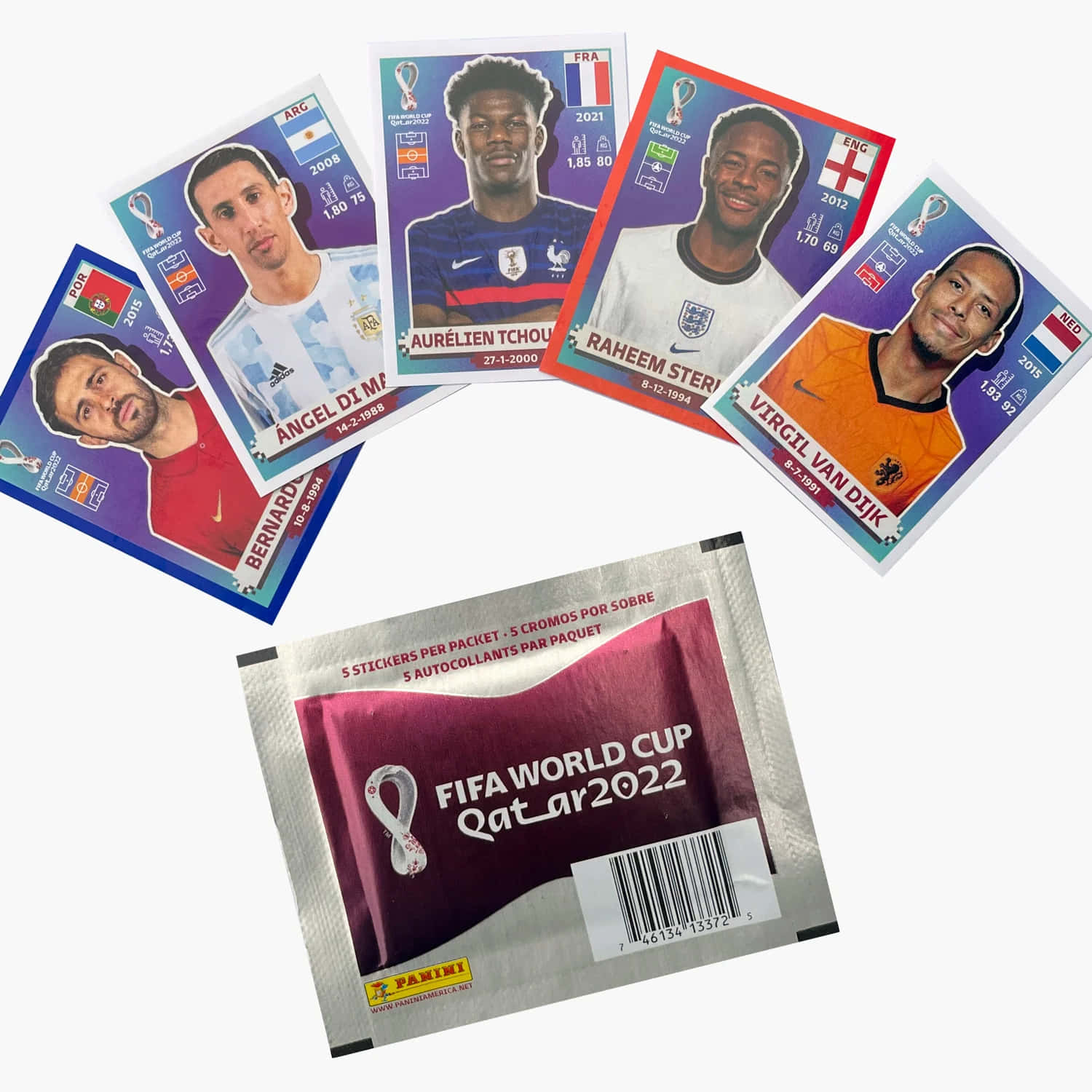 A Pack Of Football Cards With Five Players On Them