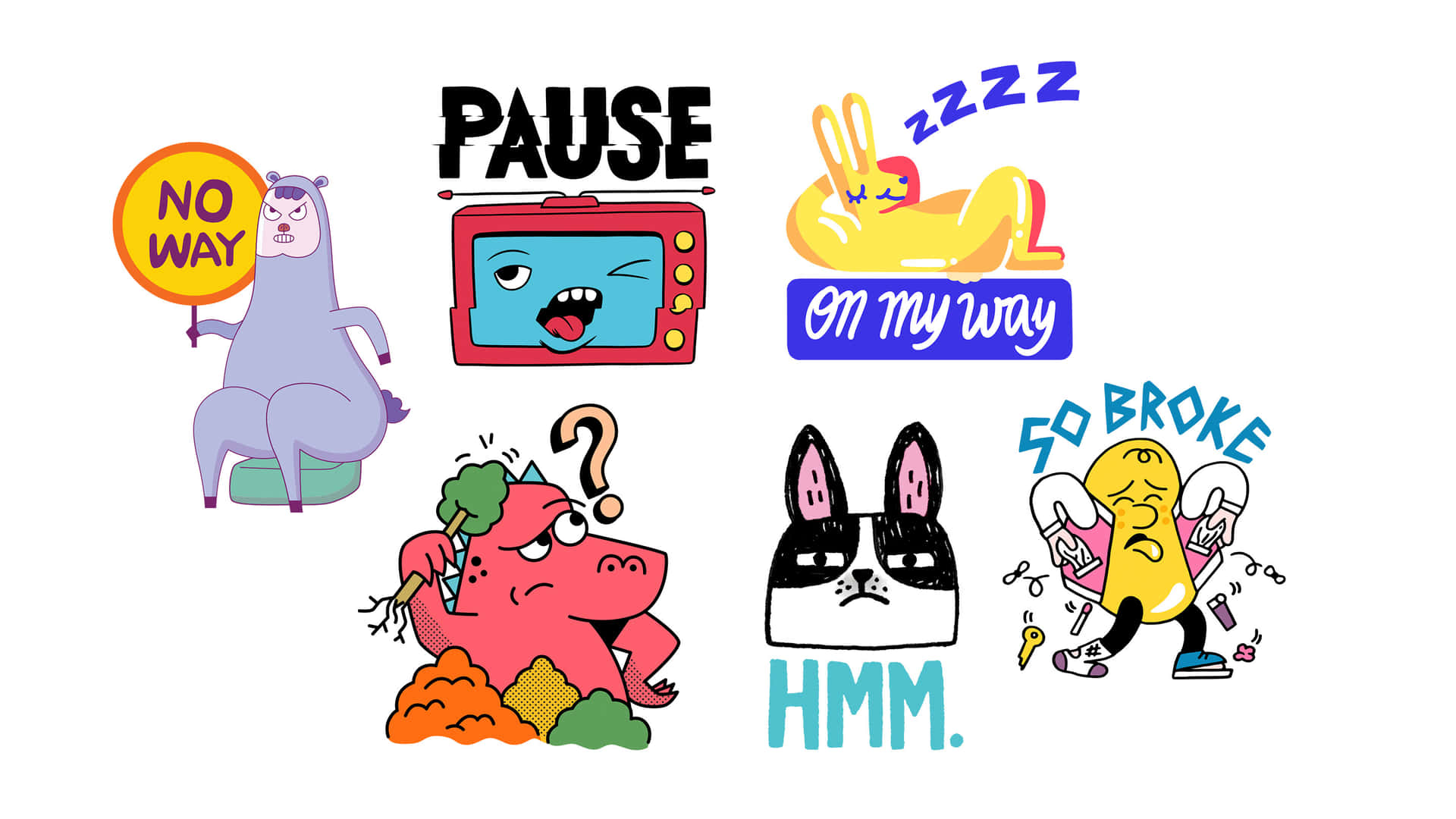 A Group Of Stickers With Different Animals And Words