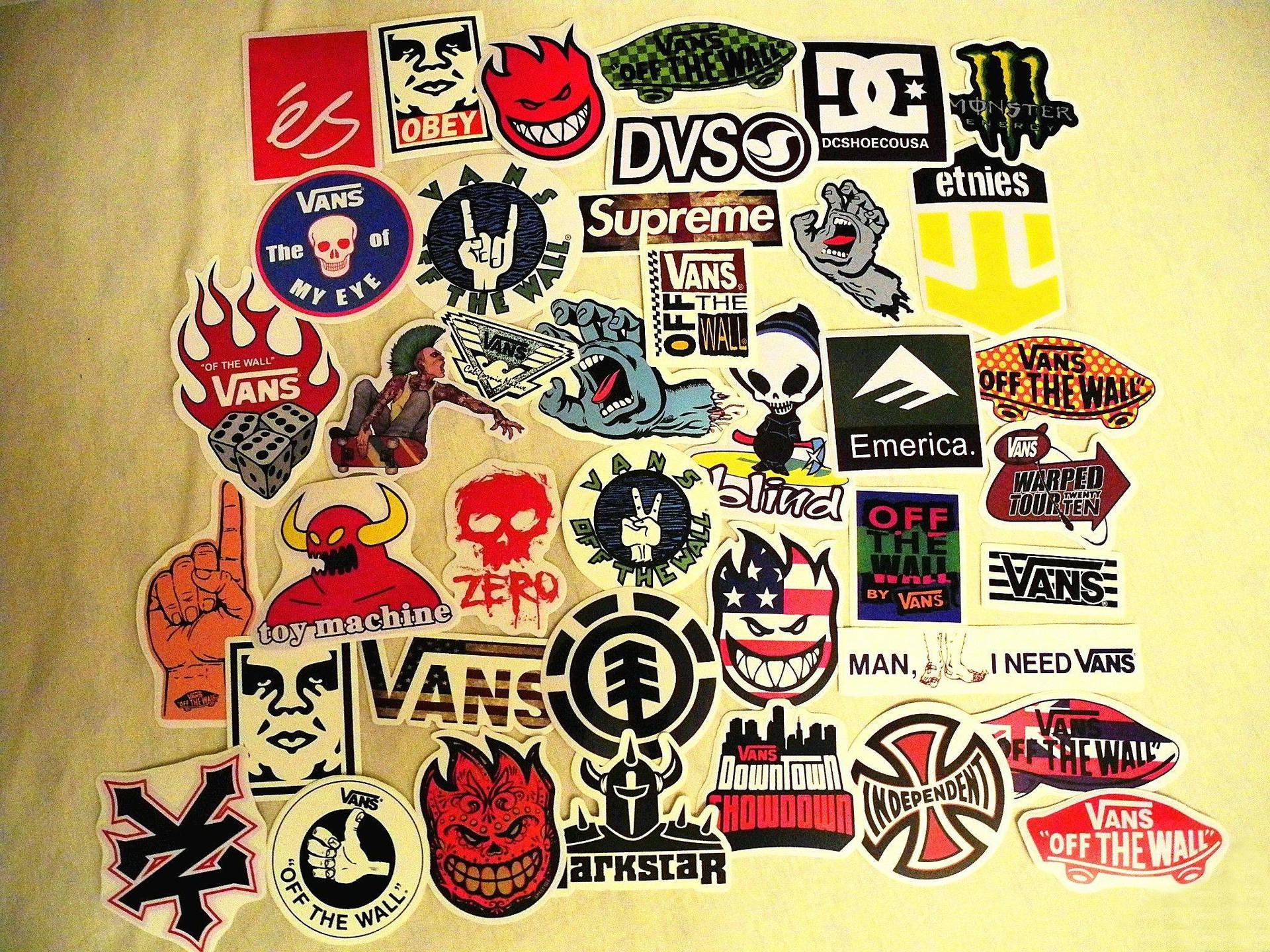 Stickers Of Brands Wallpaper