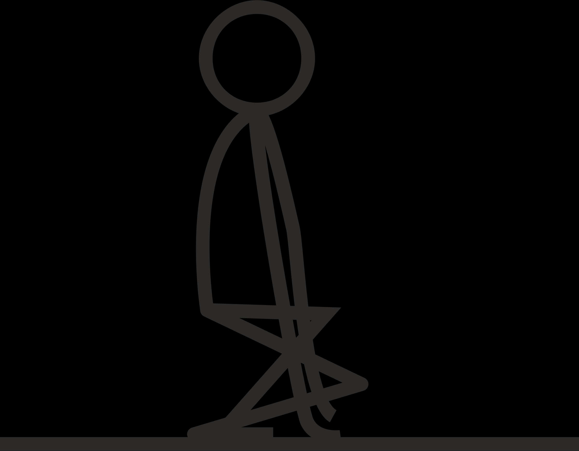 Stickman Sitting Silhouette PNG