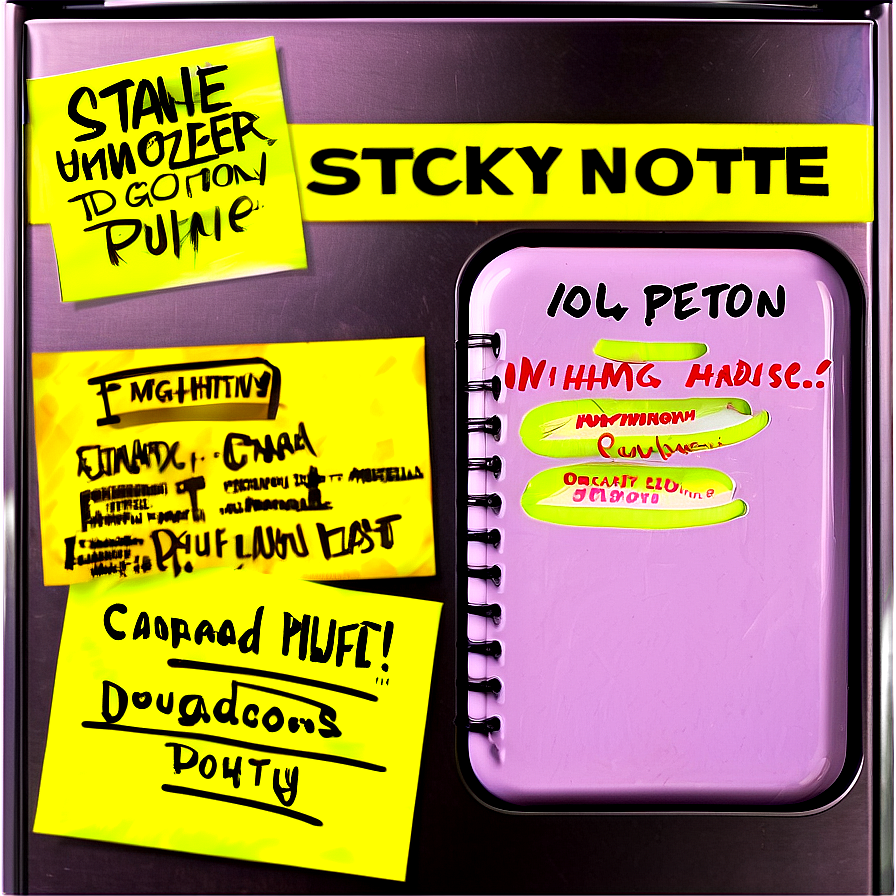 Sticky Note On Fridge Png Emr24 PNG