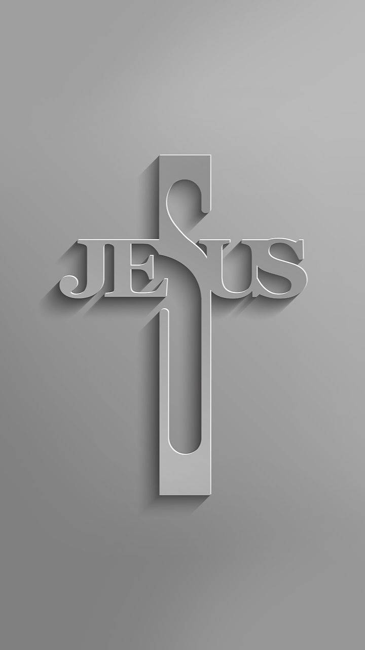 Stiliserade Cross Jesus Telefon Wallpaper