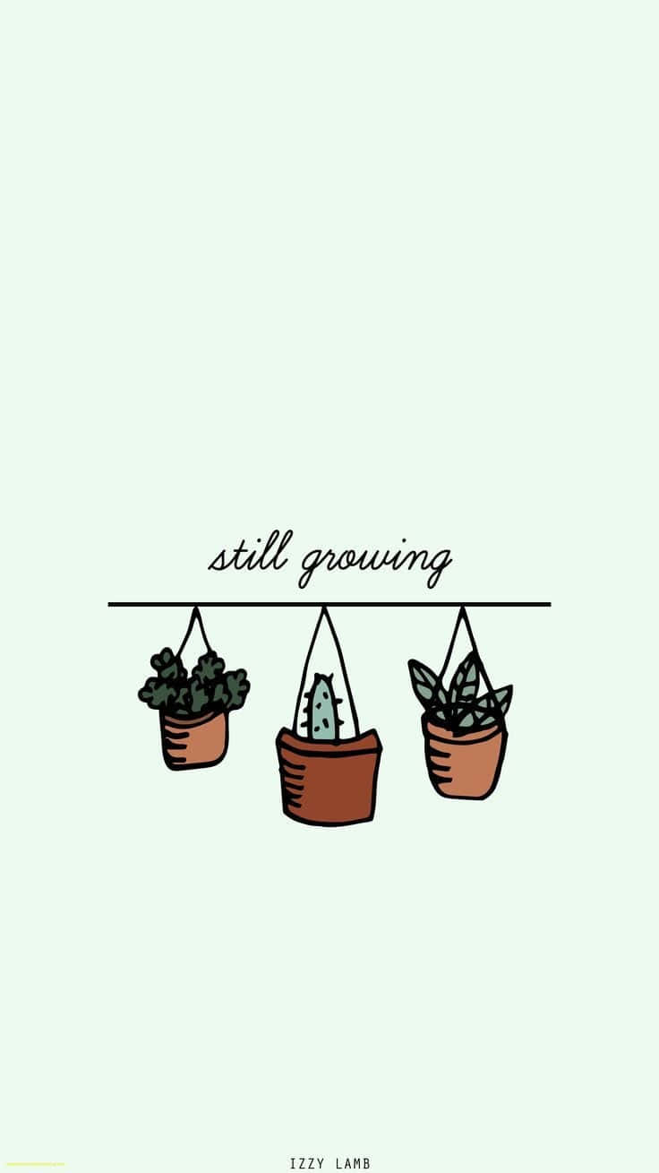 Still Growing Plant Illustration Wallpaper