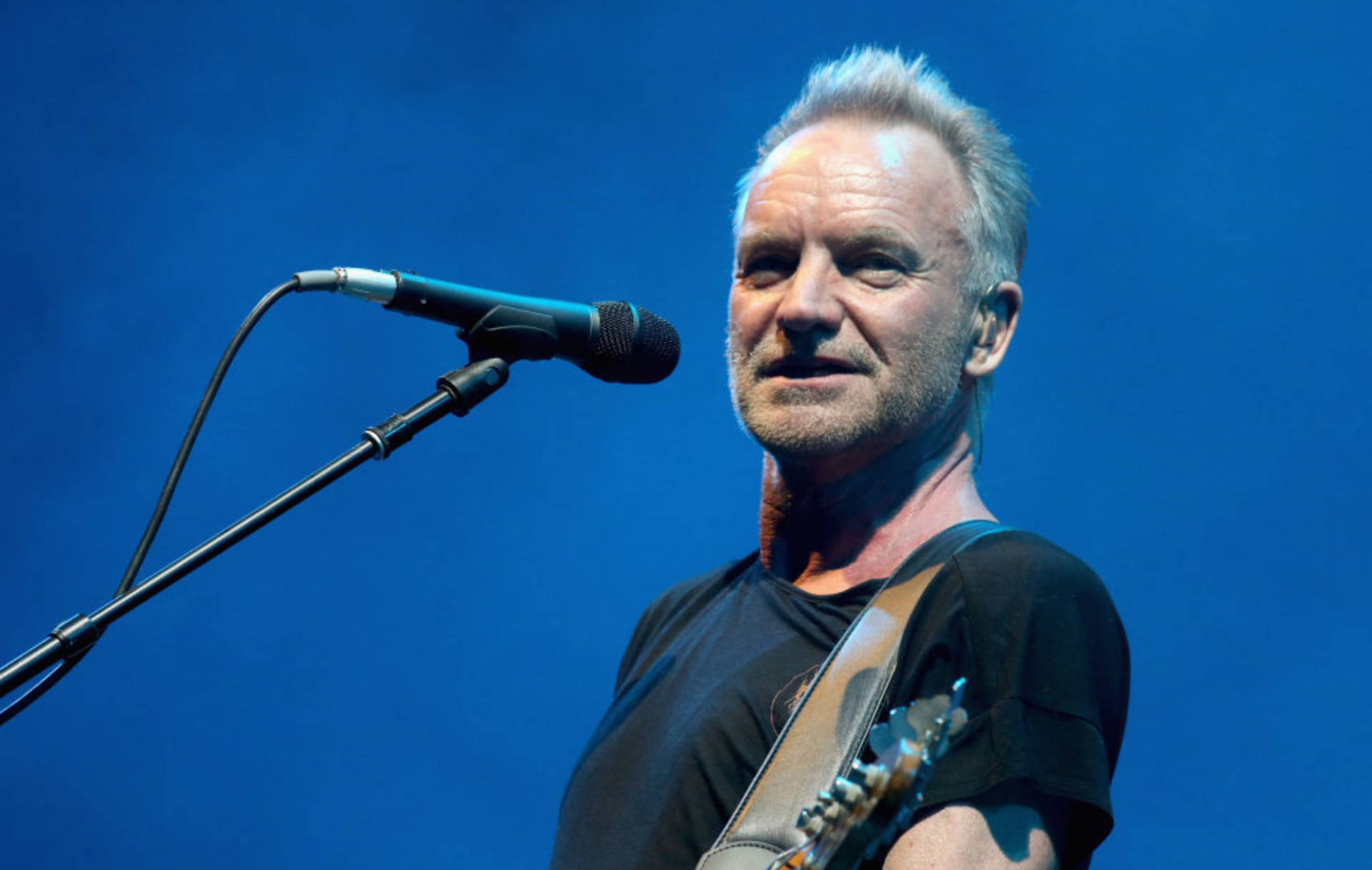 Sting Singing With A Microphone Wallpaper
