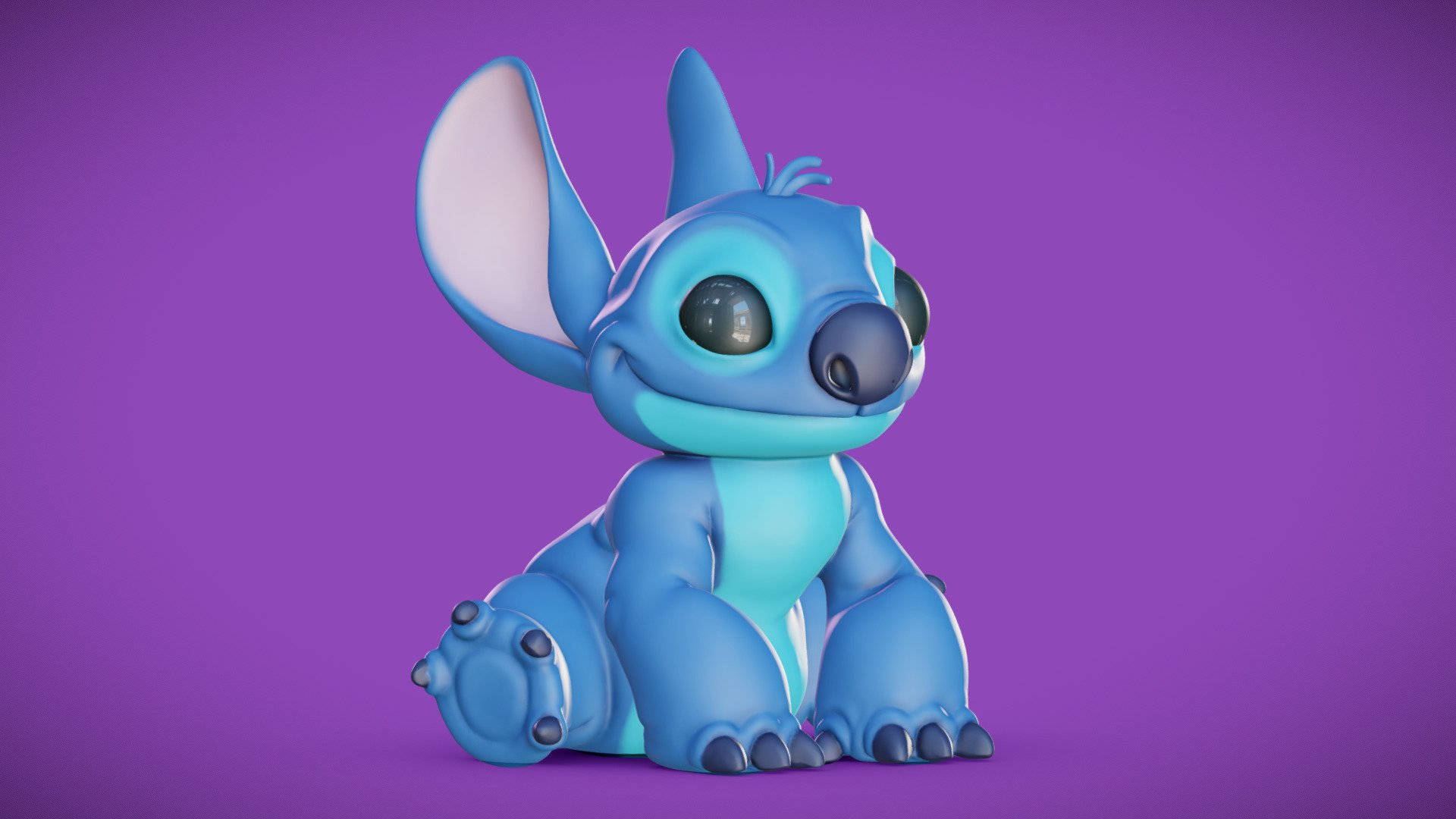 Stitch 3d On Purple Background