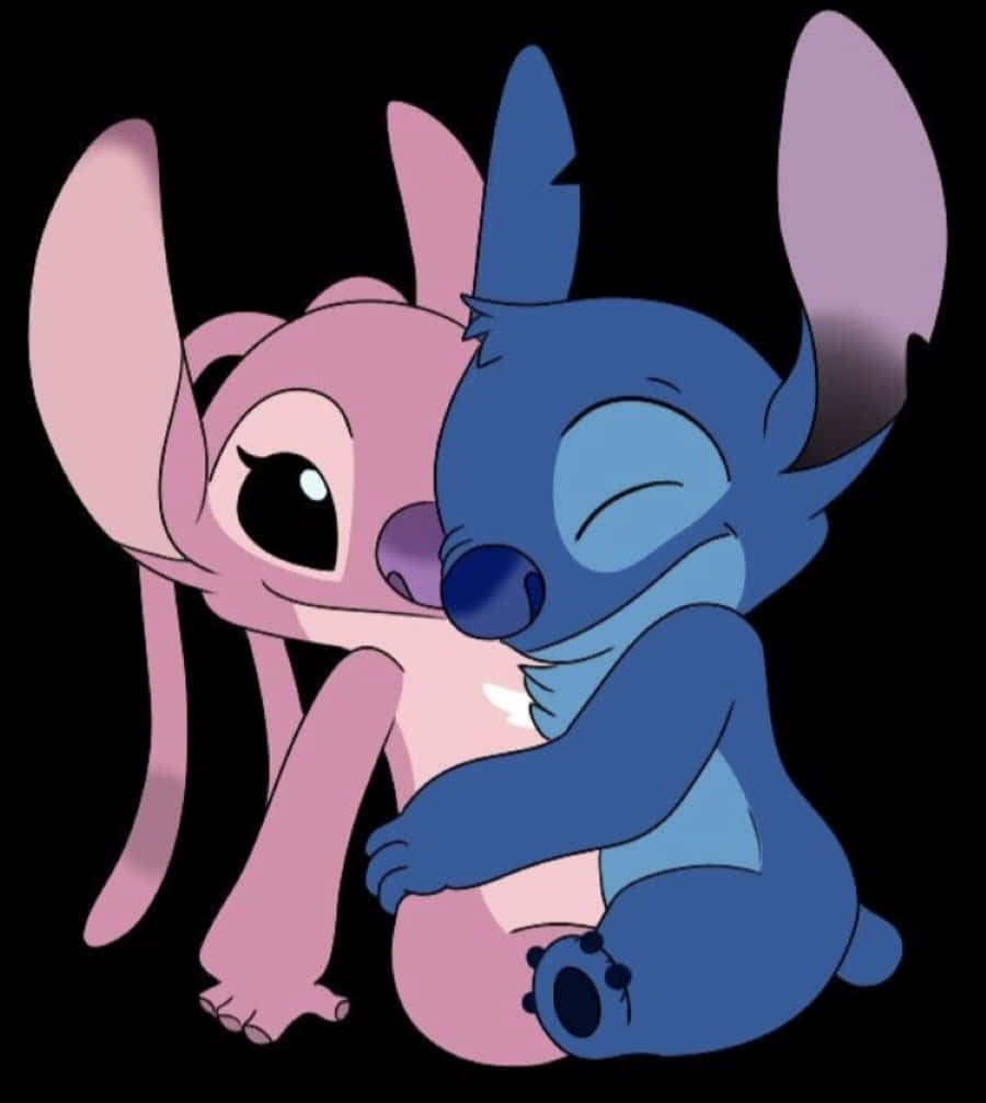 "stitch And Angel In Love" Wallpaper