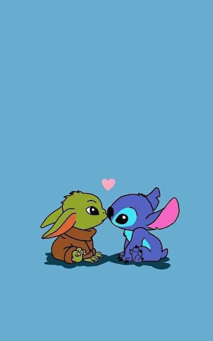 Stitch And Yoda Aesthetic Wallpaper