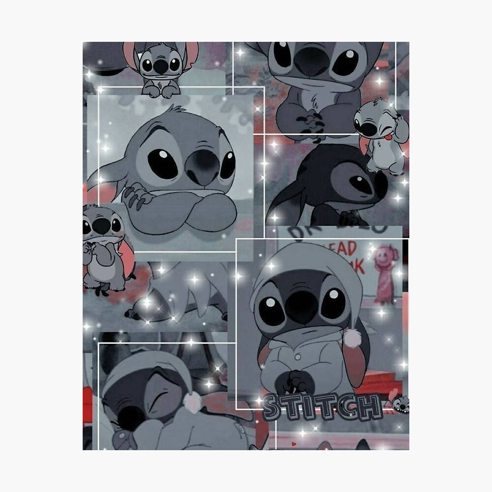 Stitch Collage With Facial Expressions Wallpaper