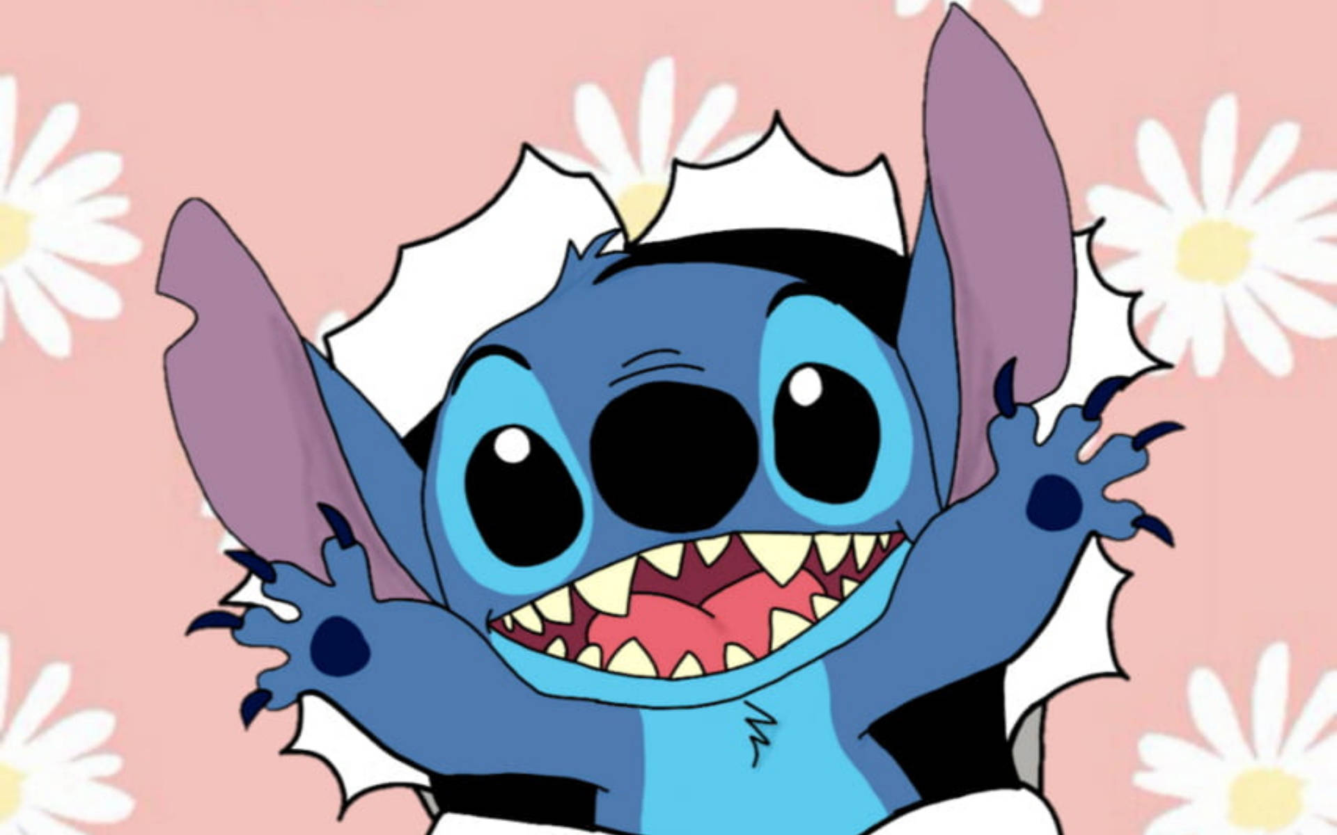 Stitch Disney Popping Out Of Backdrop Wallpaper