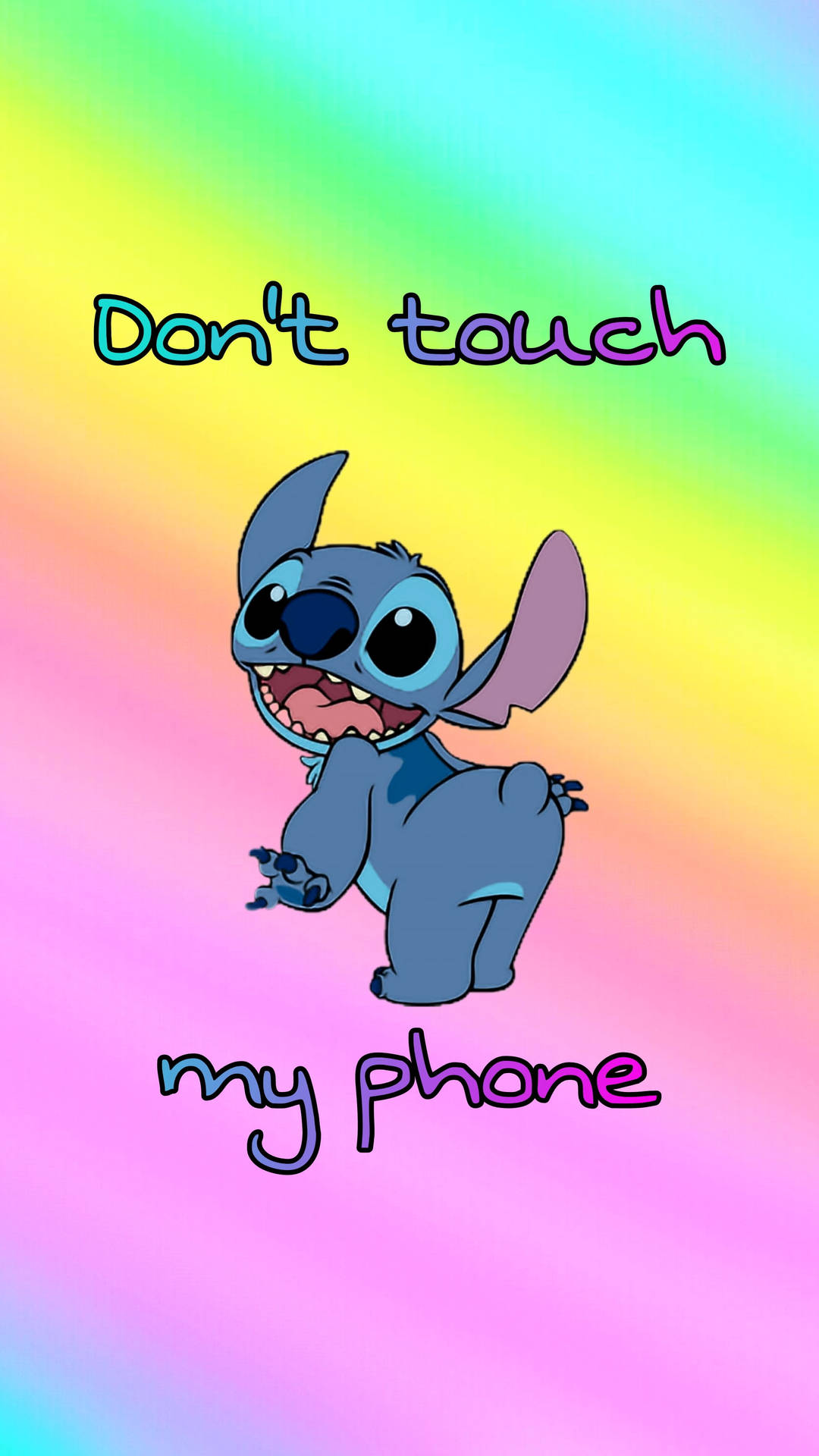 Stitch Funny Get Off My Phone Wallpaper