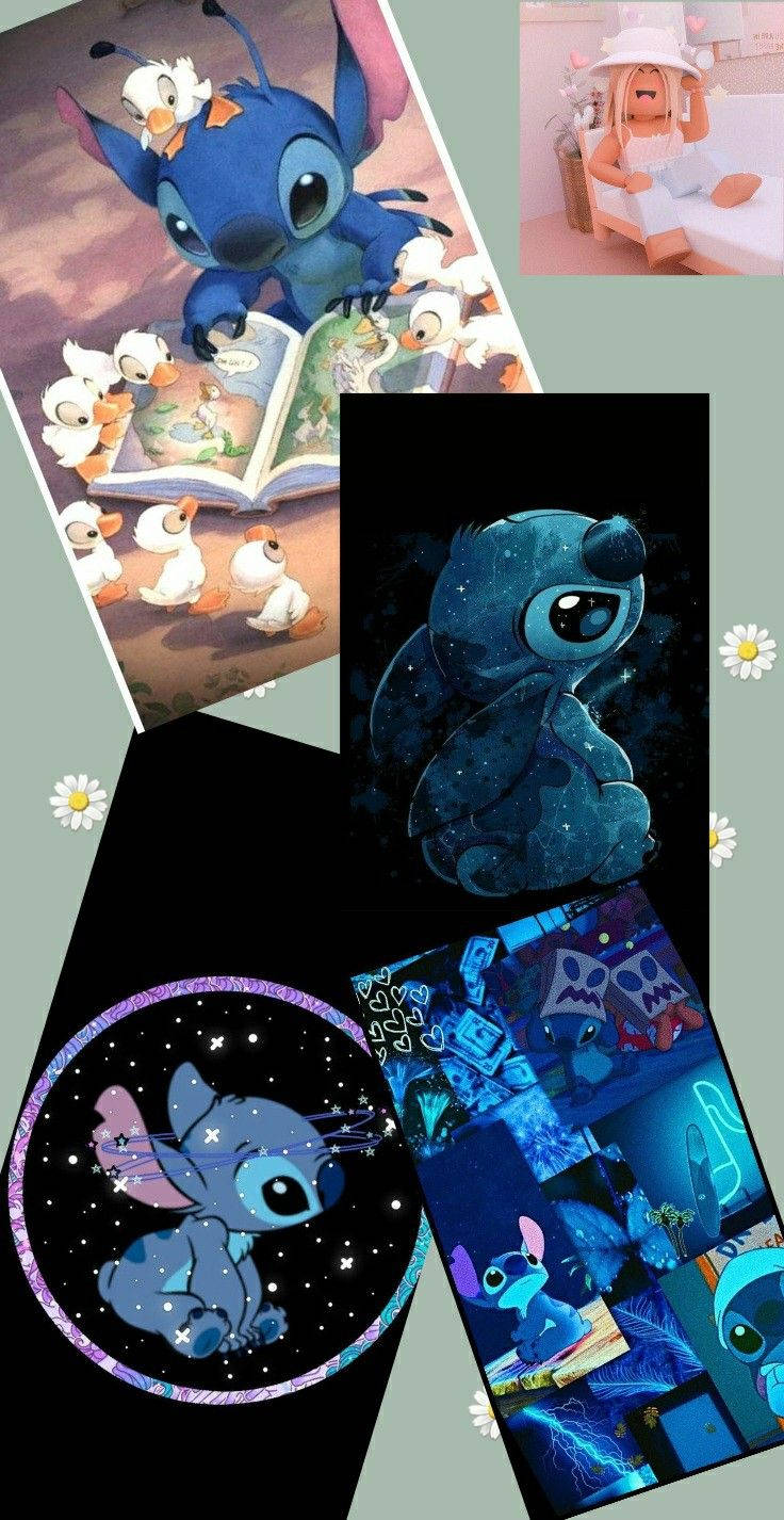 Stitch Galaxy Collage Wallpaper
