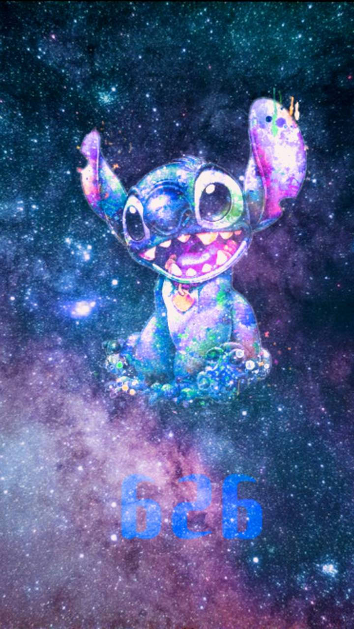 Gördig Redo Att Utforska Den Sömnadsfyllda Universumet I Stitch Galaxy. Wallpaper